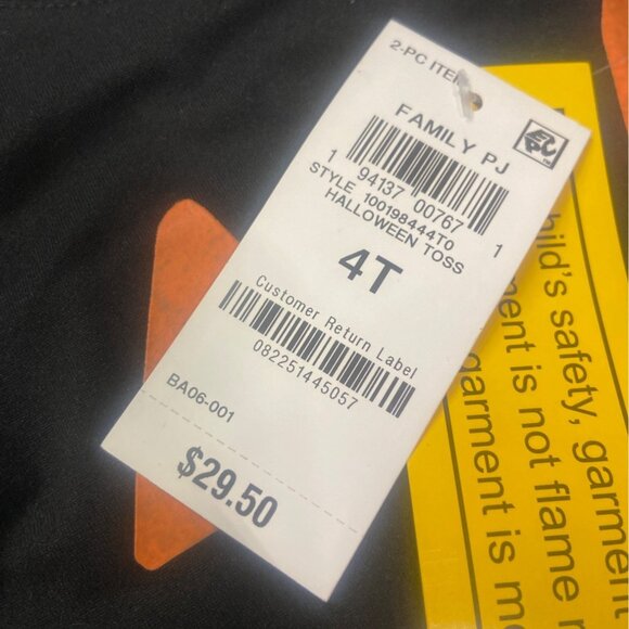 Toddler Halloween PJ Set Long Sleeve Pumpkin Top & Ghost Print Pants Sz 4 - New - Picture 9 of 9